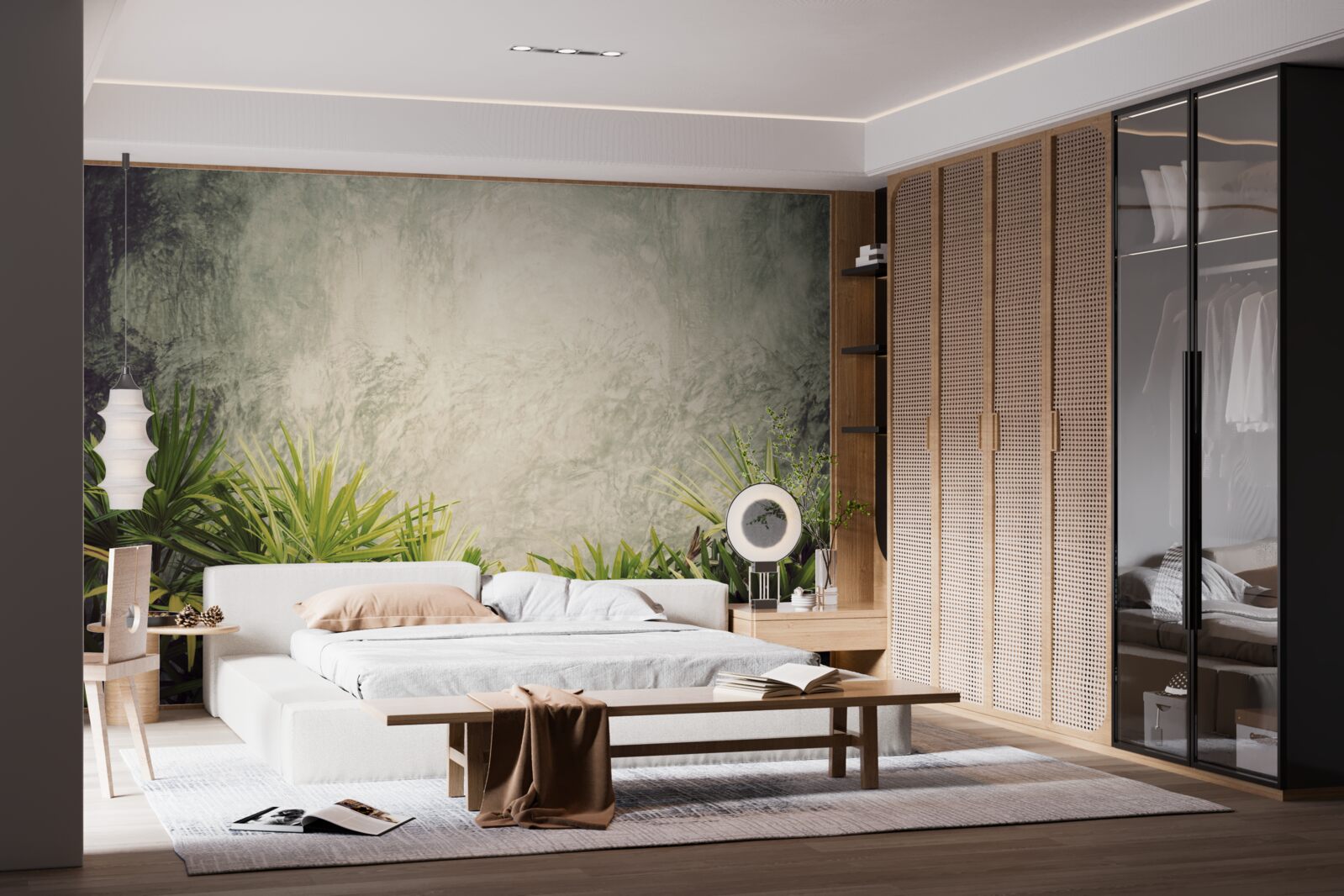 Фотошпалери туманна ковдра огортає зелені рослини в джунглях