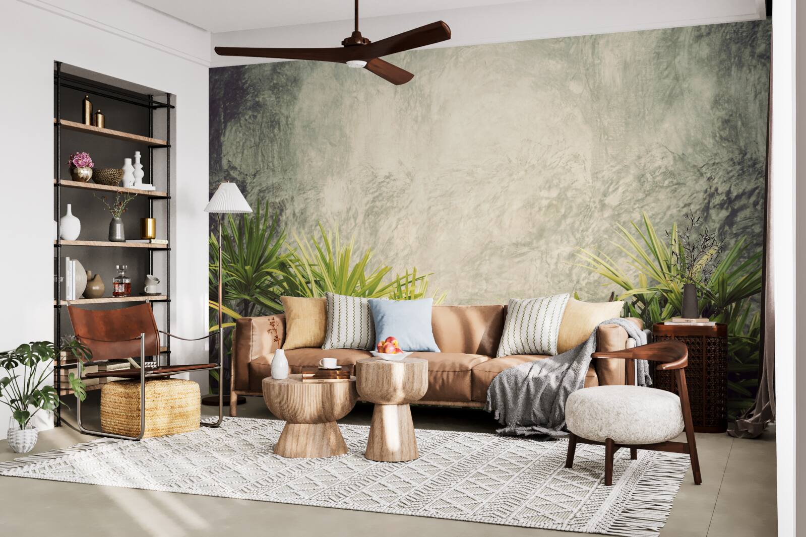 Фотошпалери туманна ковдра огортає зелені рослини в джунглях