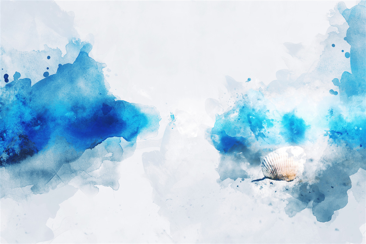 Фотошпалери легка блакитна пляма на світлому полотні