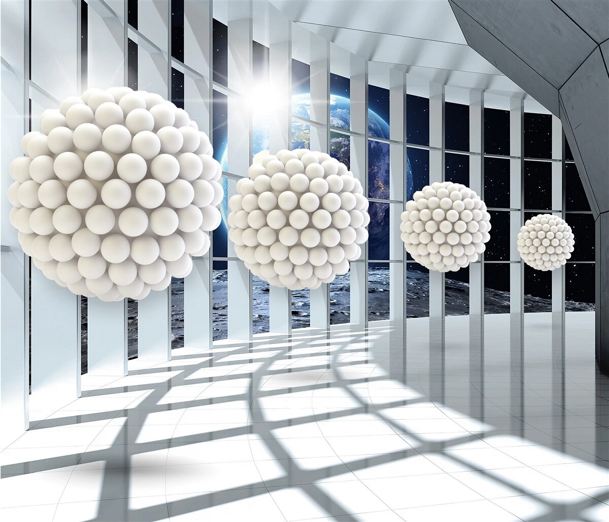 Фотошпалери кулі куль, що пливуть у нічному переході