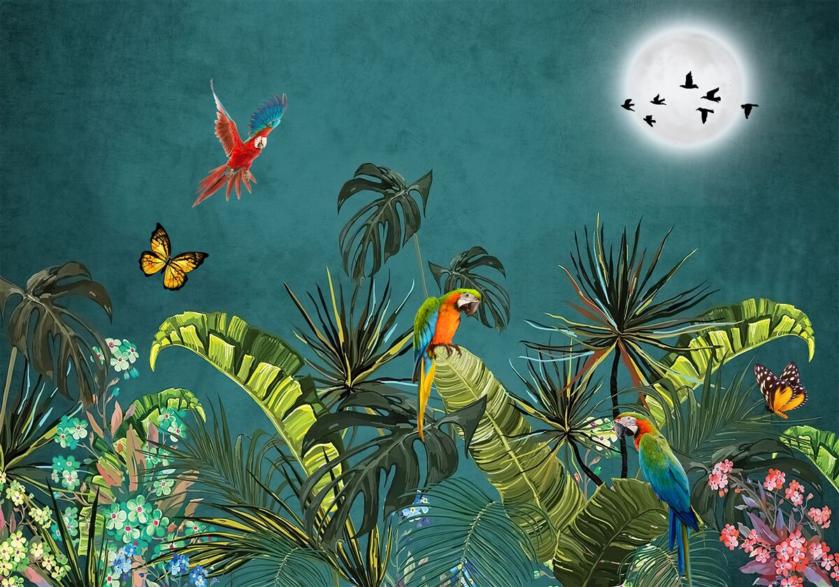 Фотошпалери тропічний ліс під покровом темряви