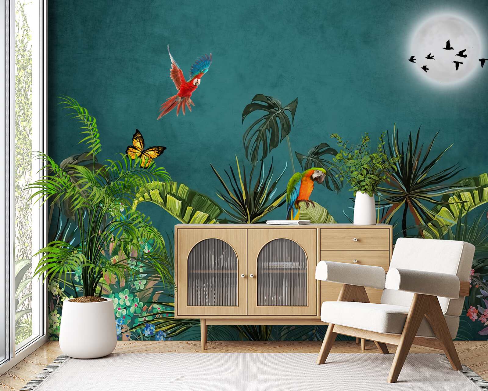 Фотошпалери тропічний ліс під покровом темряви