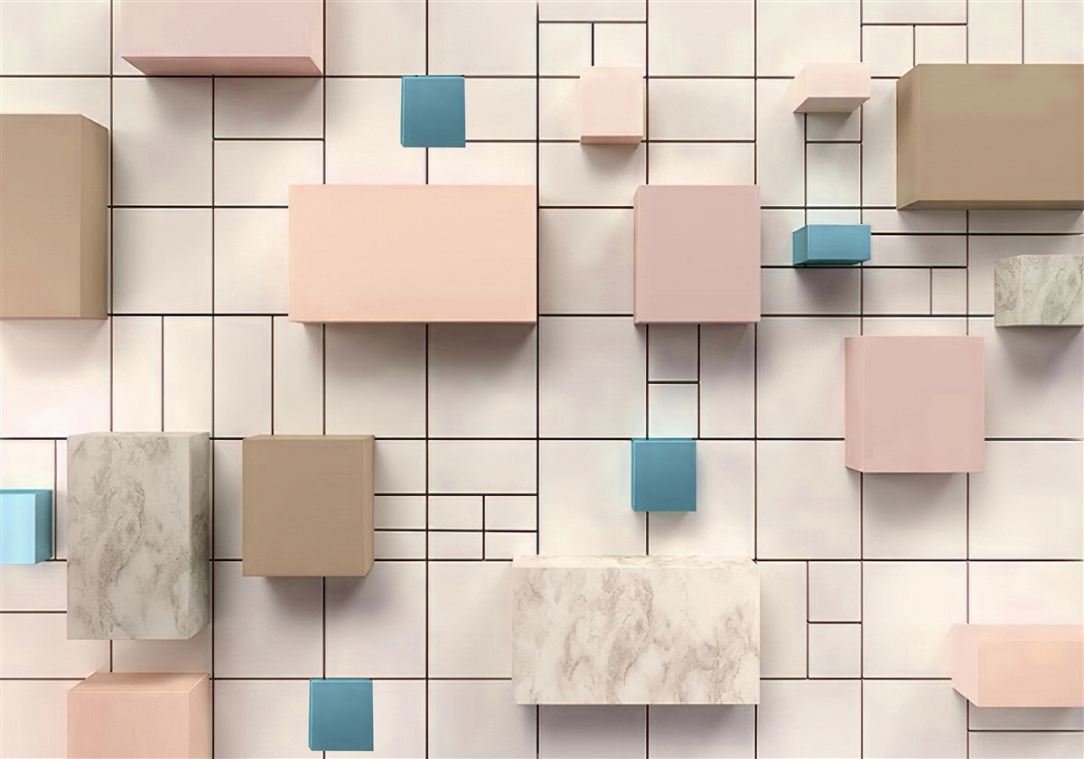 Фотошпалери просторі прямокутники, що ширяють у повітрі