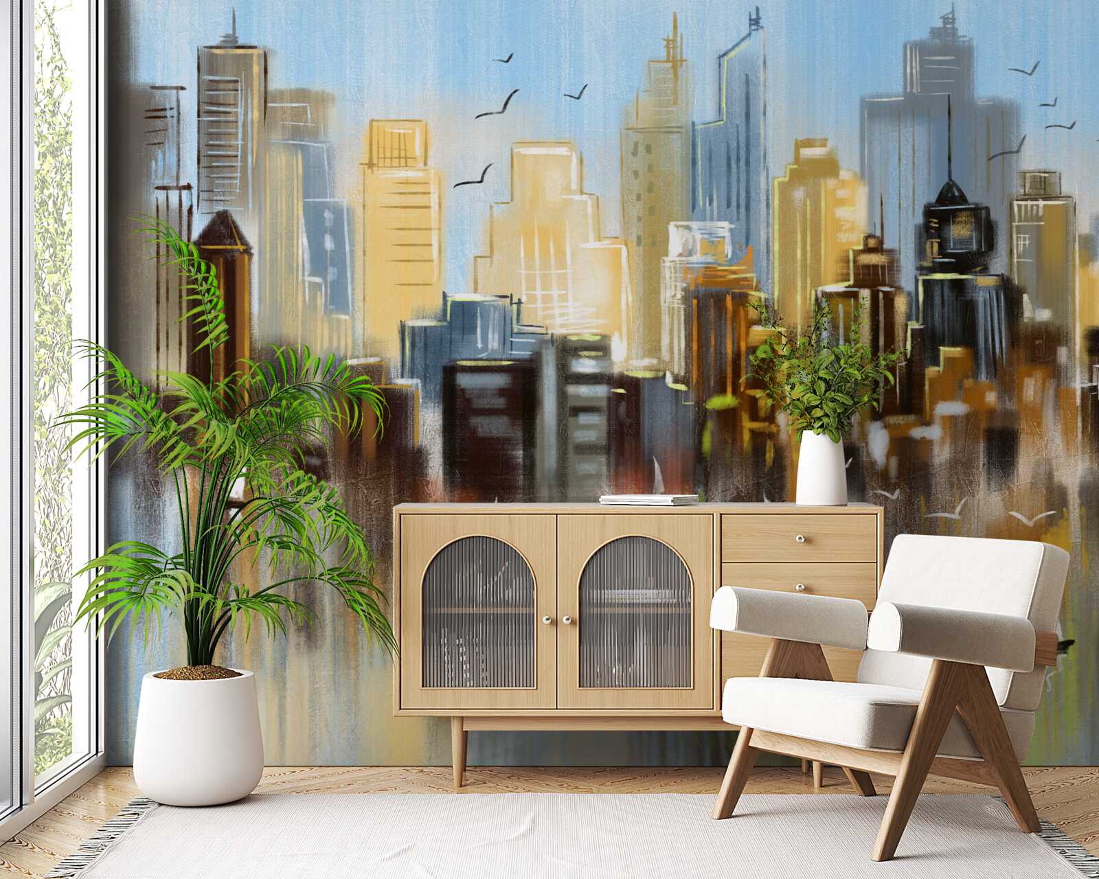 Фотошпалери зображене нечітке місто