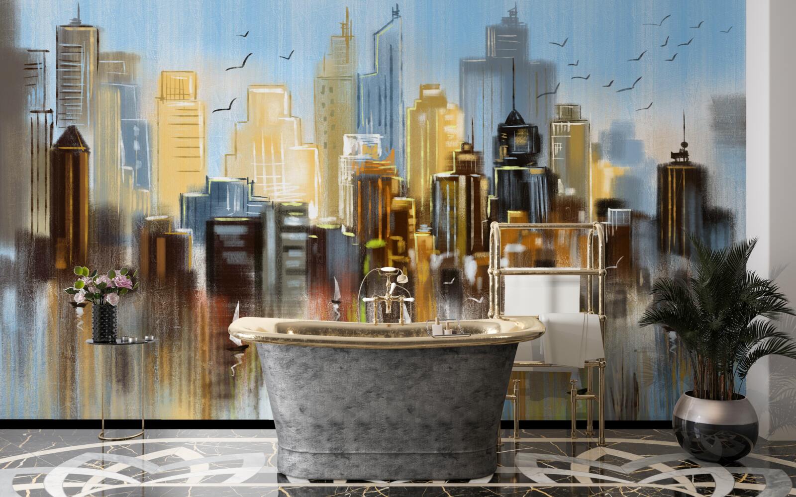 Фотошпалери зображене нечітке місто