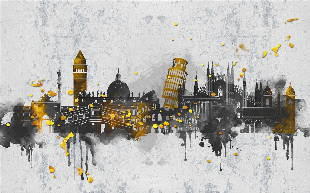 Фотошпалери силуети римських пам'ятників, оточені темрявою