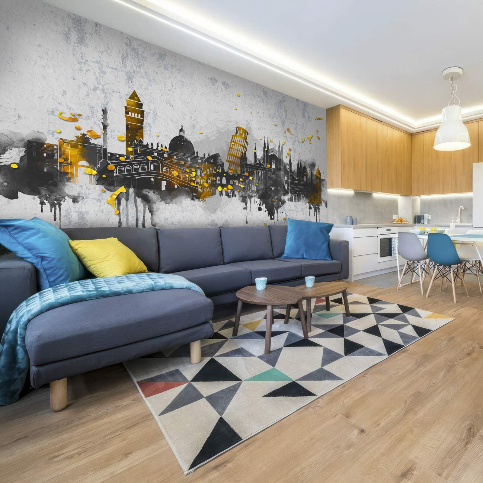 Фотошпалери силуети римських пам'ятників, оточені темрявою