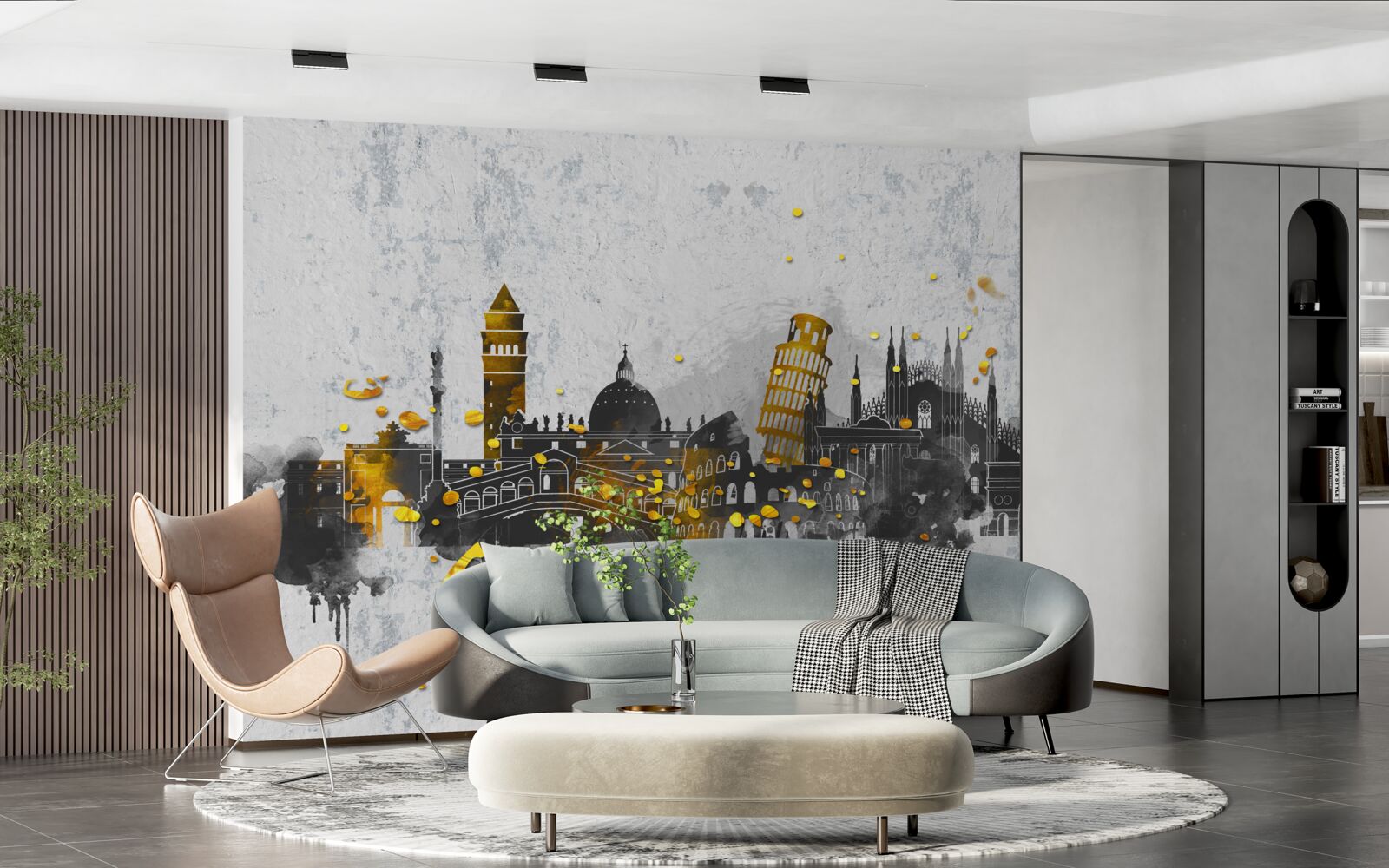 Фотошпалери силуети римських пам'ятників, оточені темрявою