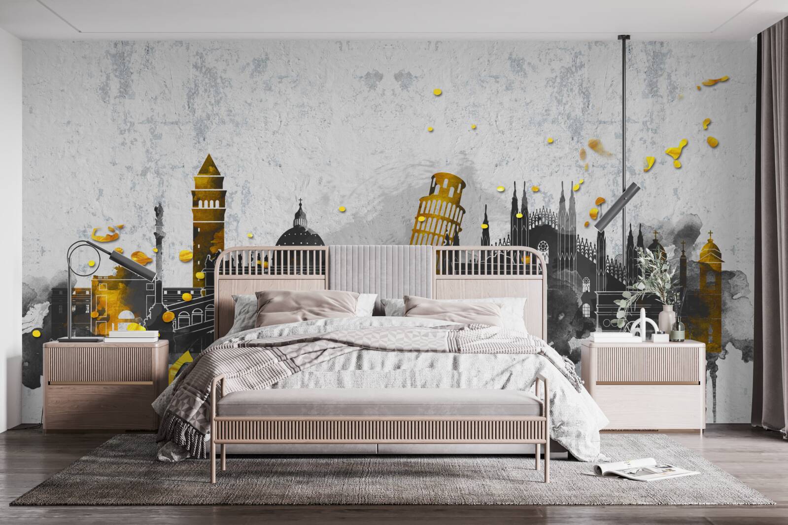 Фотошпалери силуети римських пам'ятників, оточені темрявою