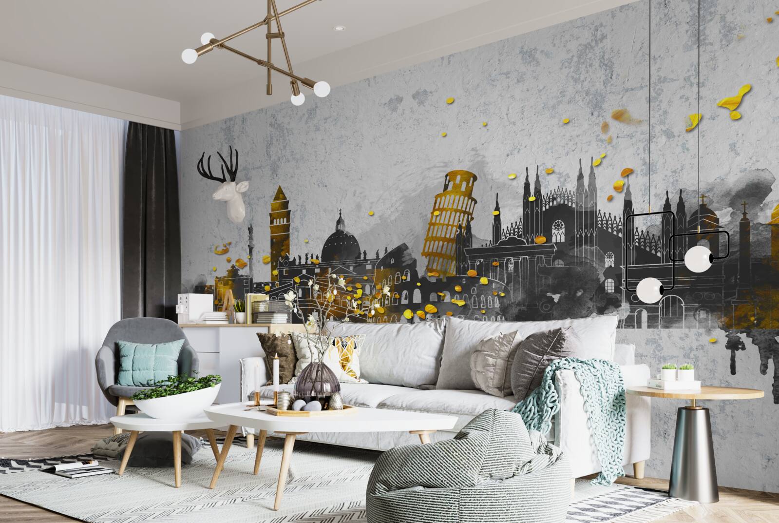 Фотошпалери силуети римських пам'ятників, оточені темрявою