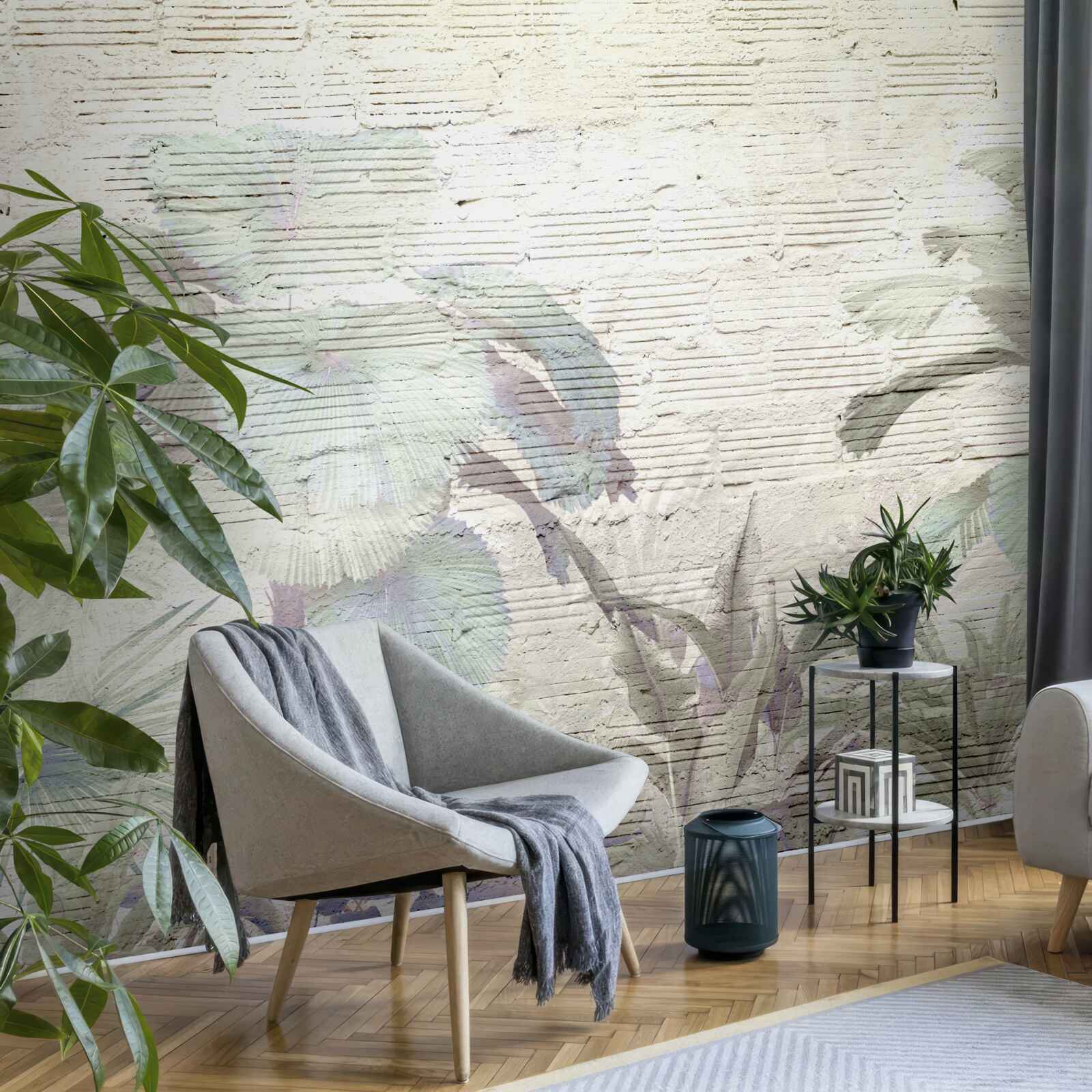 Фотошпалери тропічні рослини, схильні до сильних вітрів