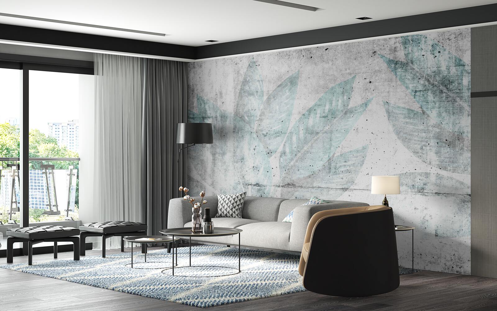 Фотошпалери відбитки великого осіннього листя