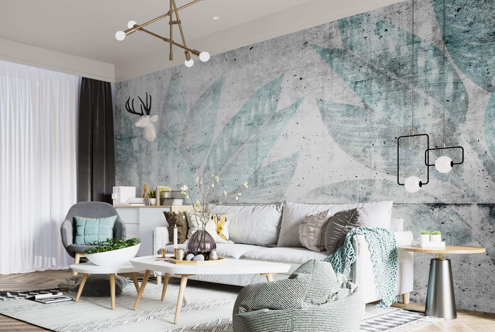 Фотошпалери відбитки великого осіннього листя