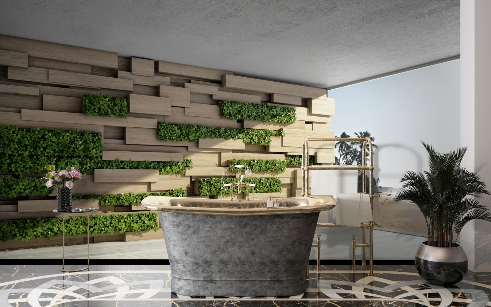 Фотошпалери підкорення пляжу, кам'яна стіна