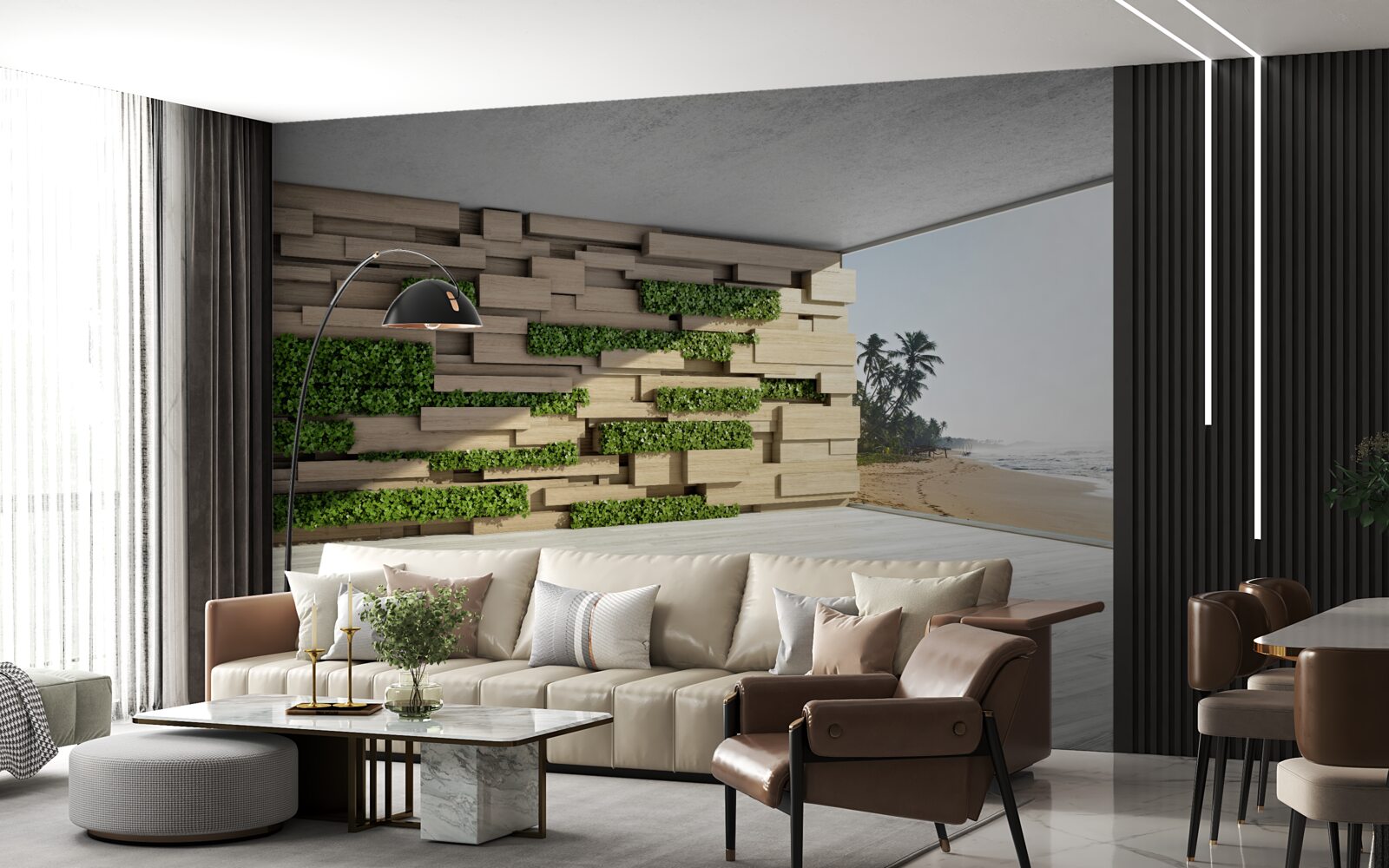 Фотошпалери підкорення пляжу, кам'яна стіна