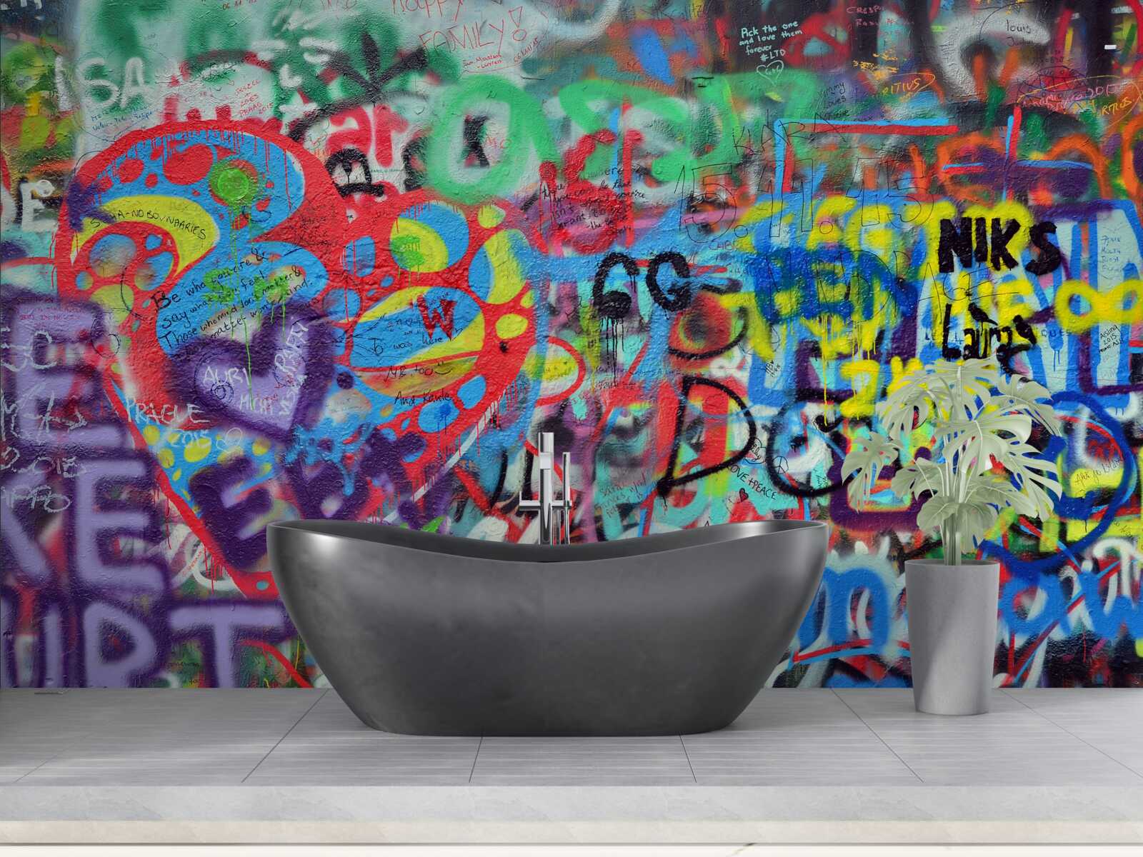 Фотошпалери графіті на стіні