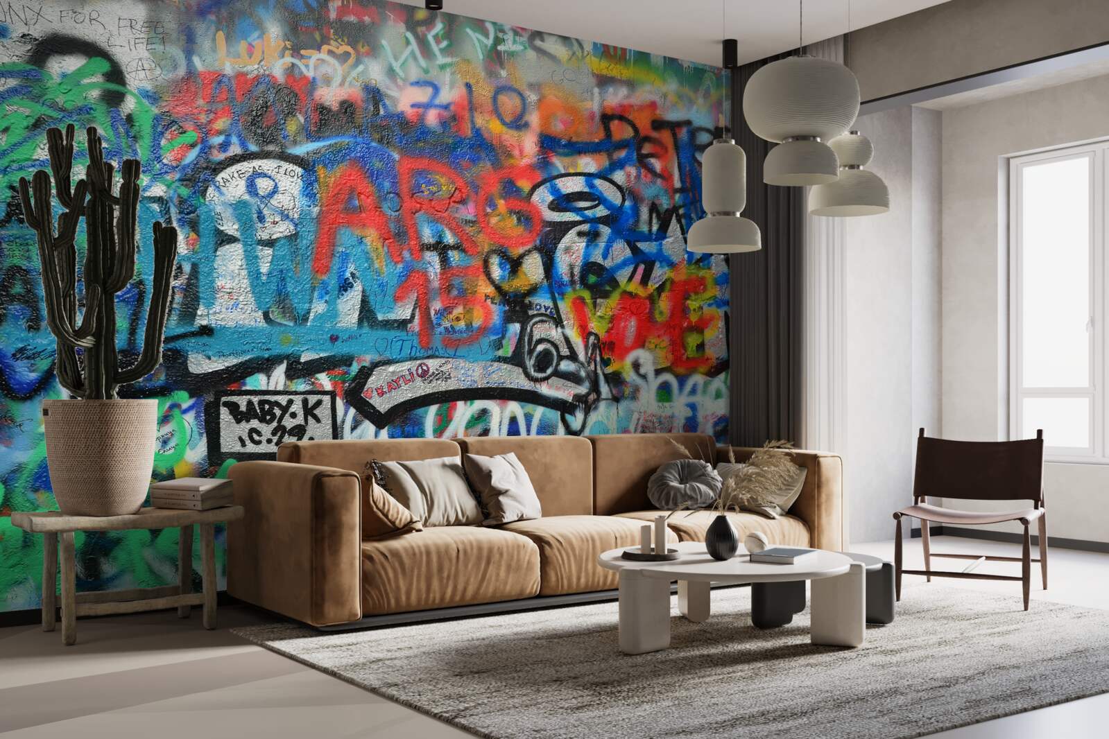 Фотошпалери Стіна, прикрашена графіті