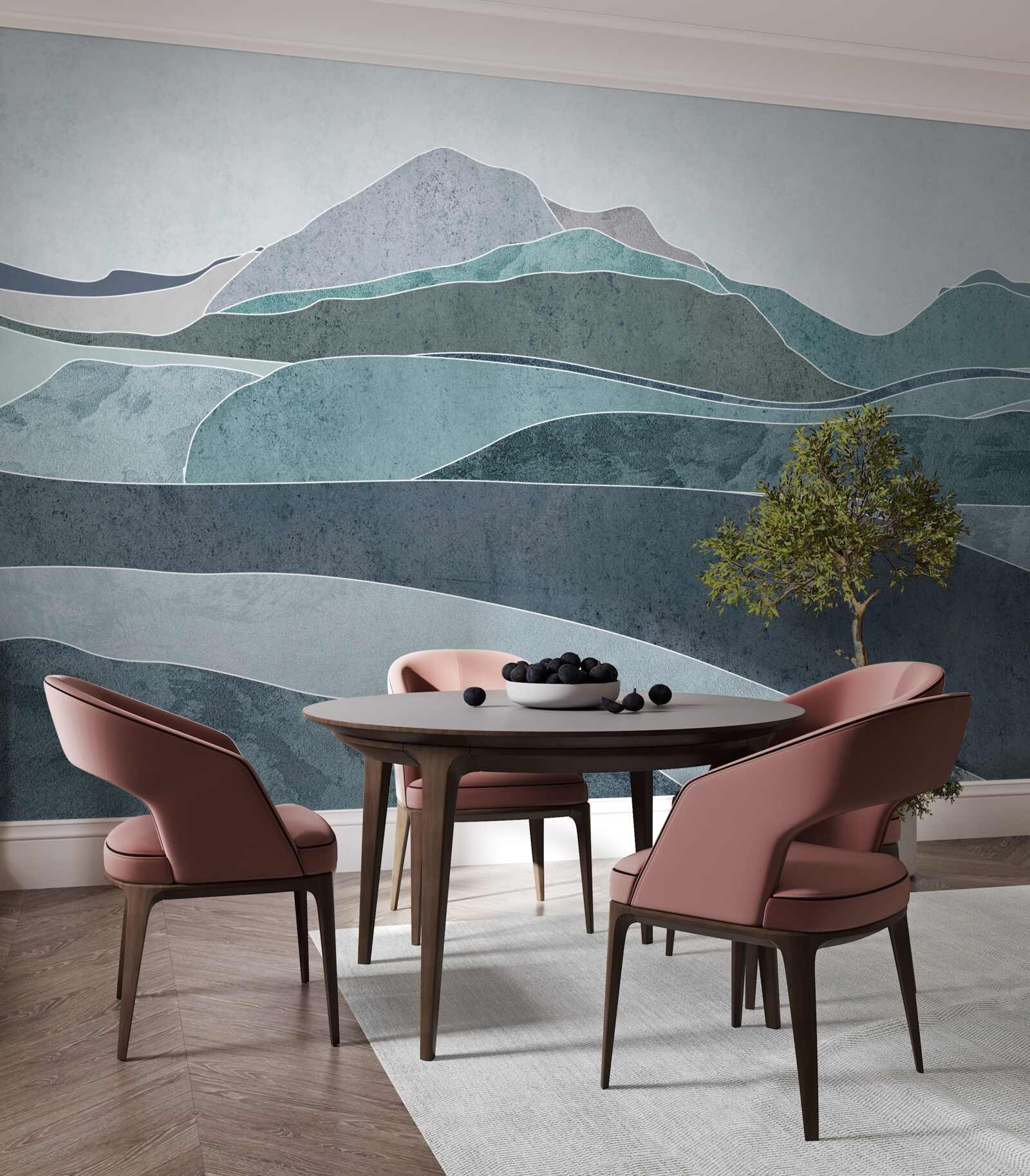 Фотошпалери річки, що стікають з холодних гір