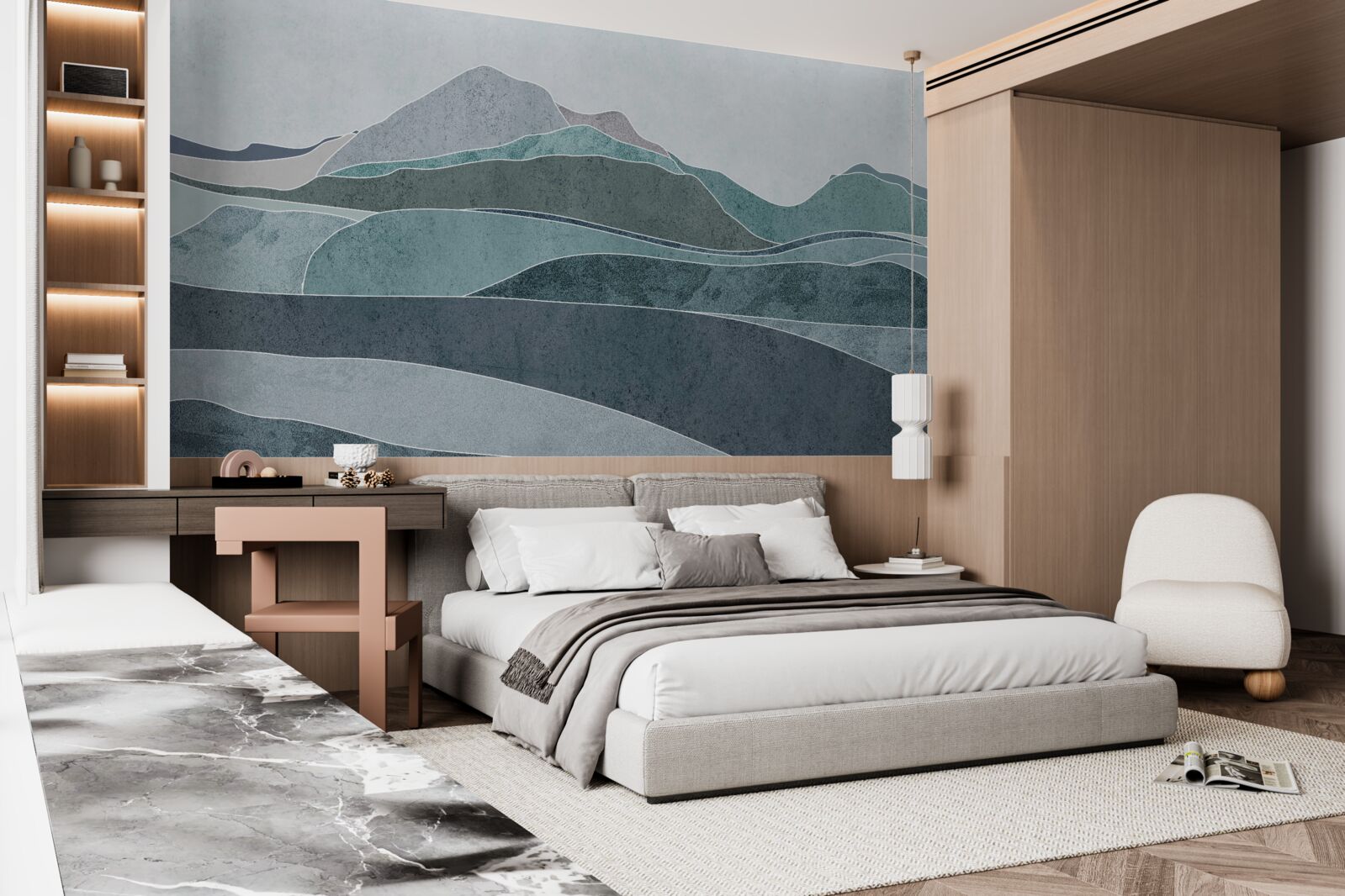 Фотошпалери річки, що стікають з холодних гір