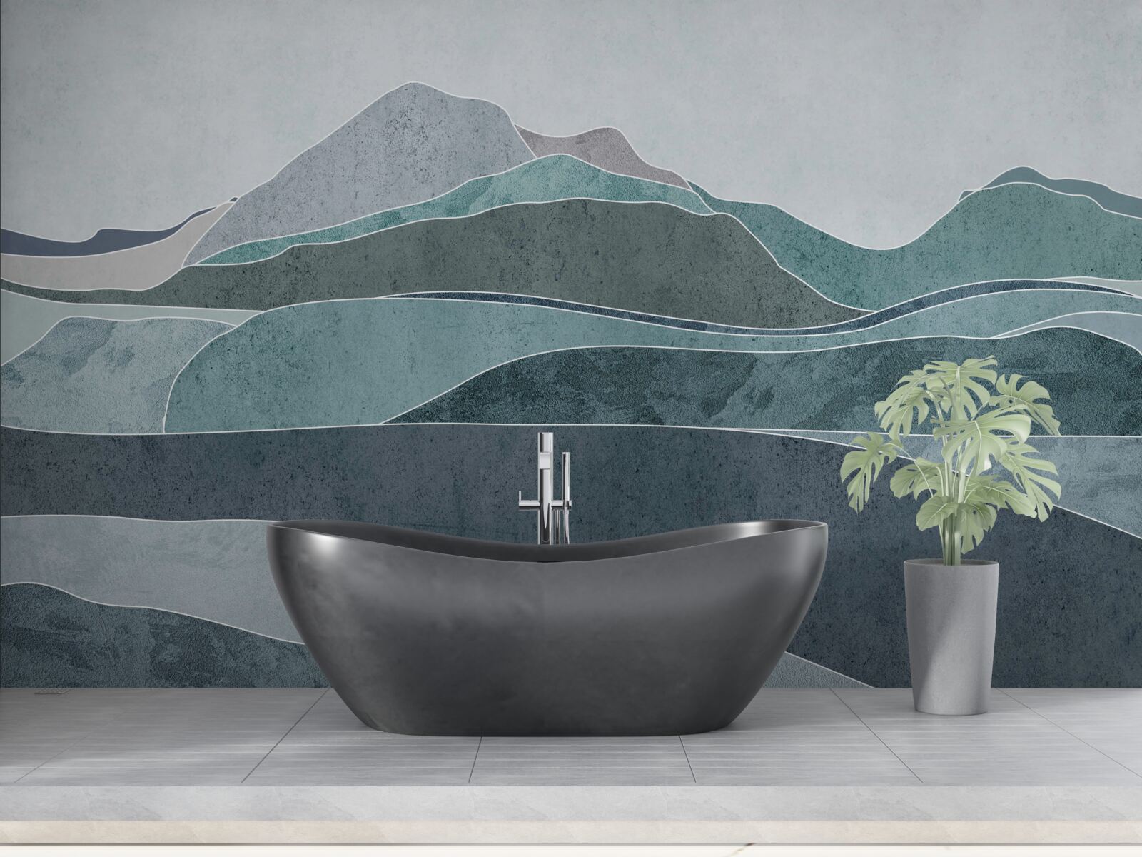 Фотошпалери річки, що стікають з холодних гір