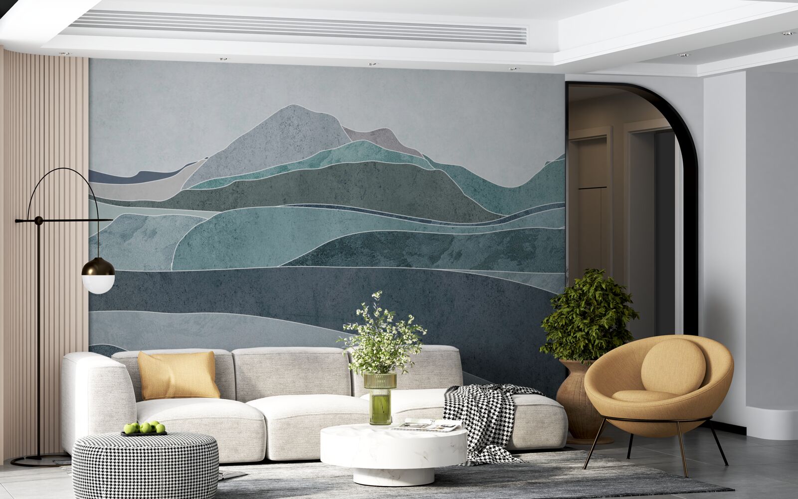 Фотошпалери річки, що стікають з холодних гір