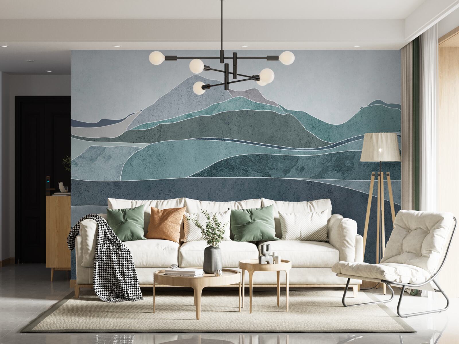 Фотошпалери річки, що стікають з холодних гір