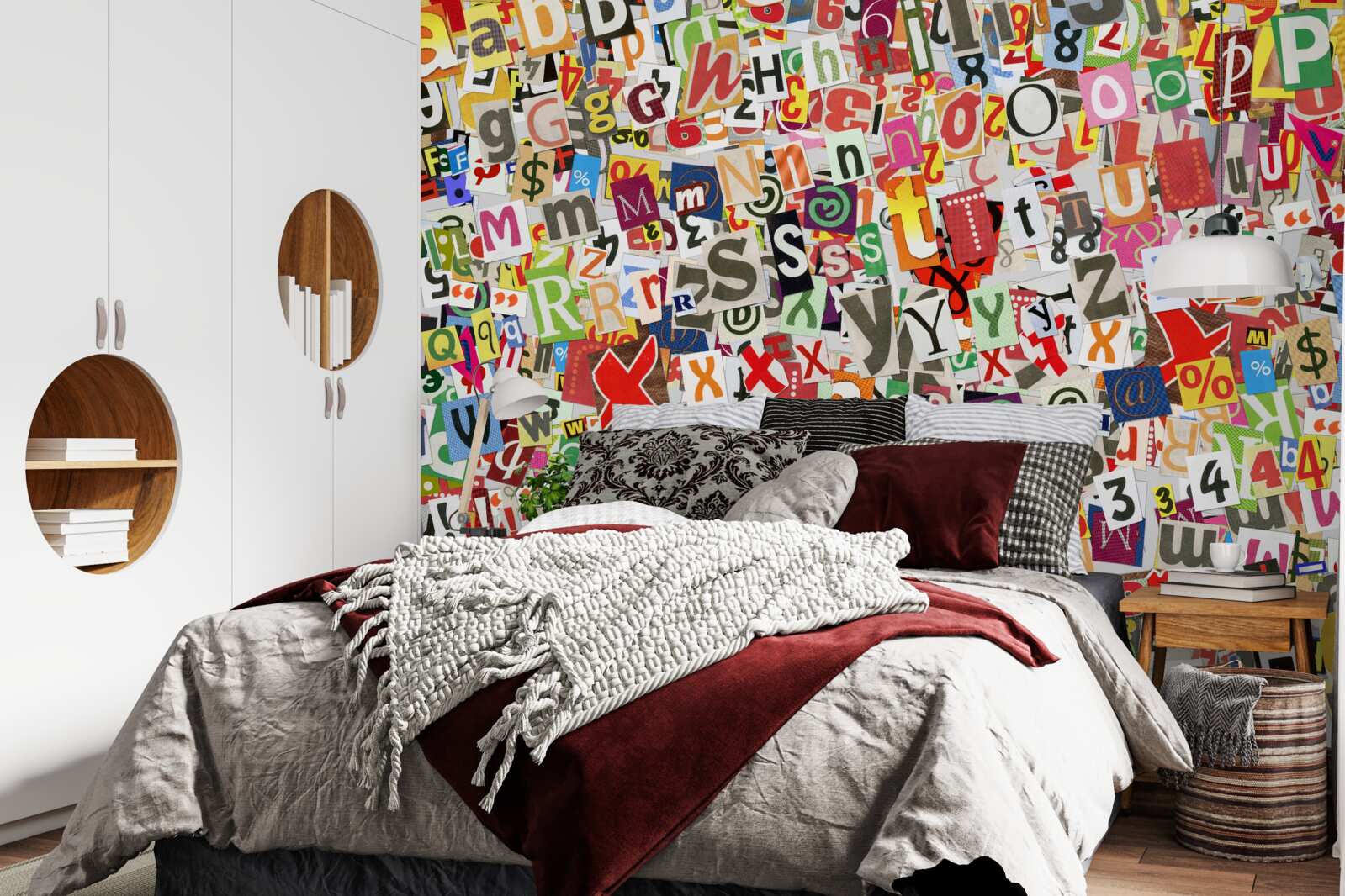 Фотошпалери графіті містить багато літер і цифр