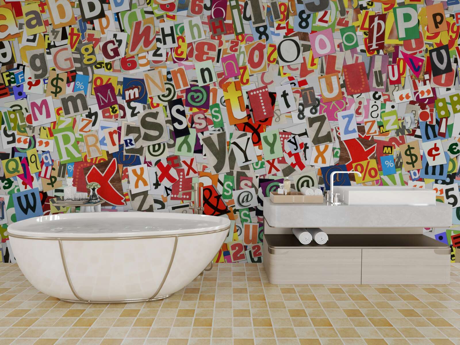 Фотошпалери графіті містить багато літер і цифр