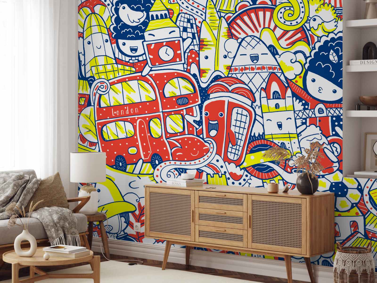 Фотошпалери яскраве графіті на стіні