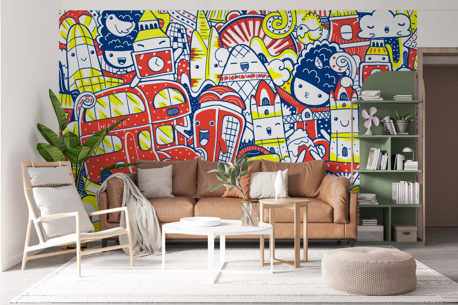 Фотошпалери яскраве графіті на стіні