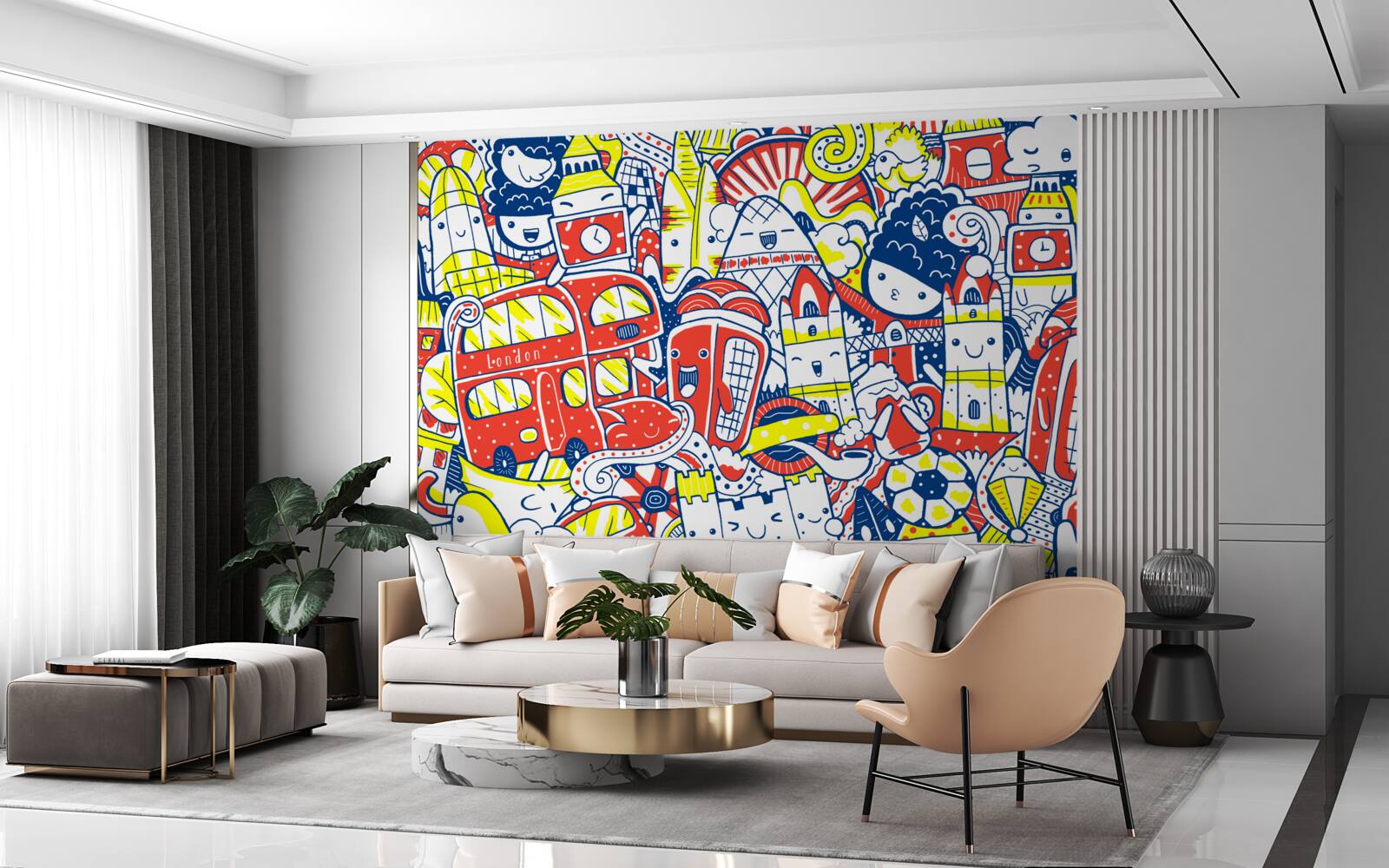 Фотошпалери яскраве графіті на стіні