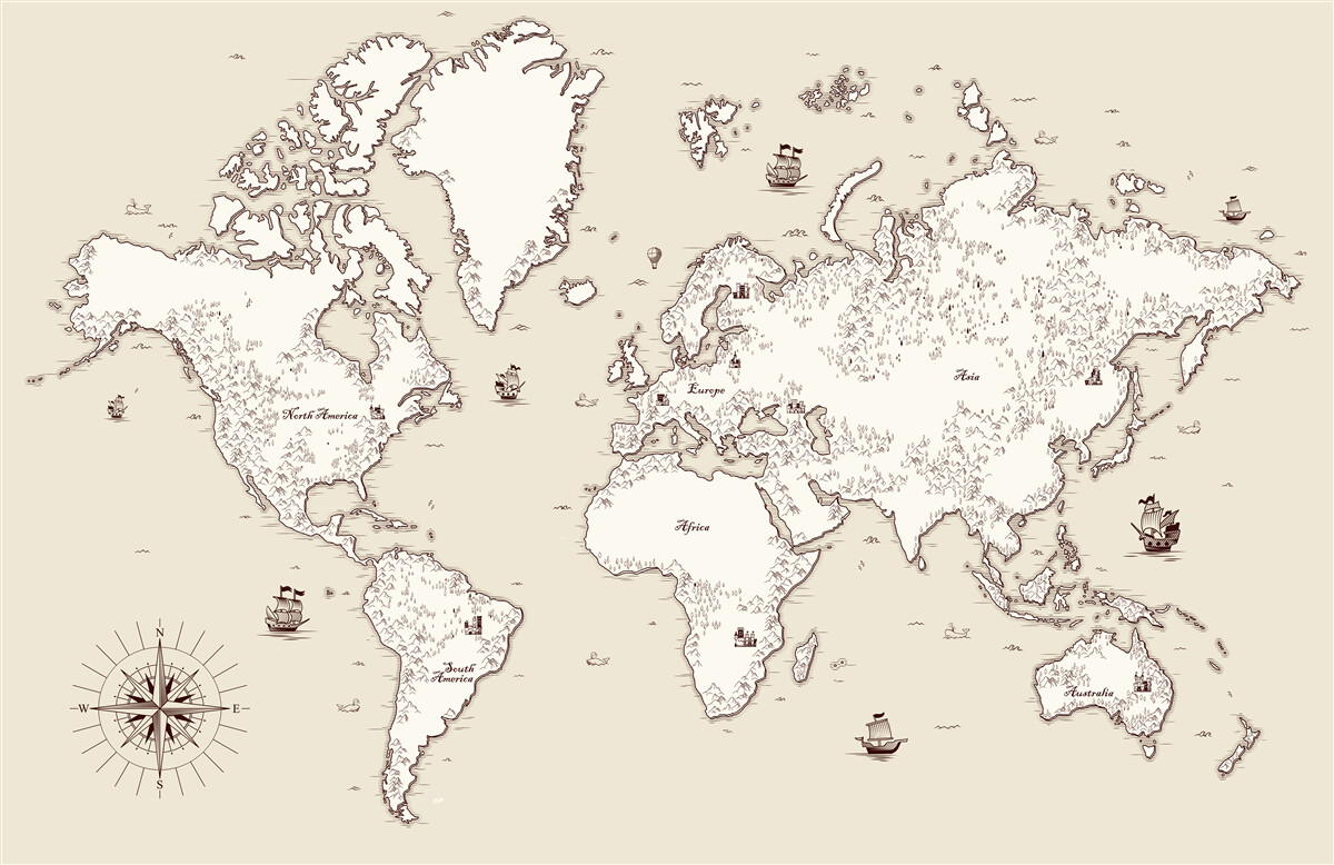 Фотошпалери карта світу без знаків і символів