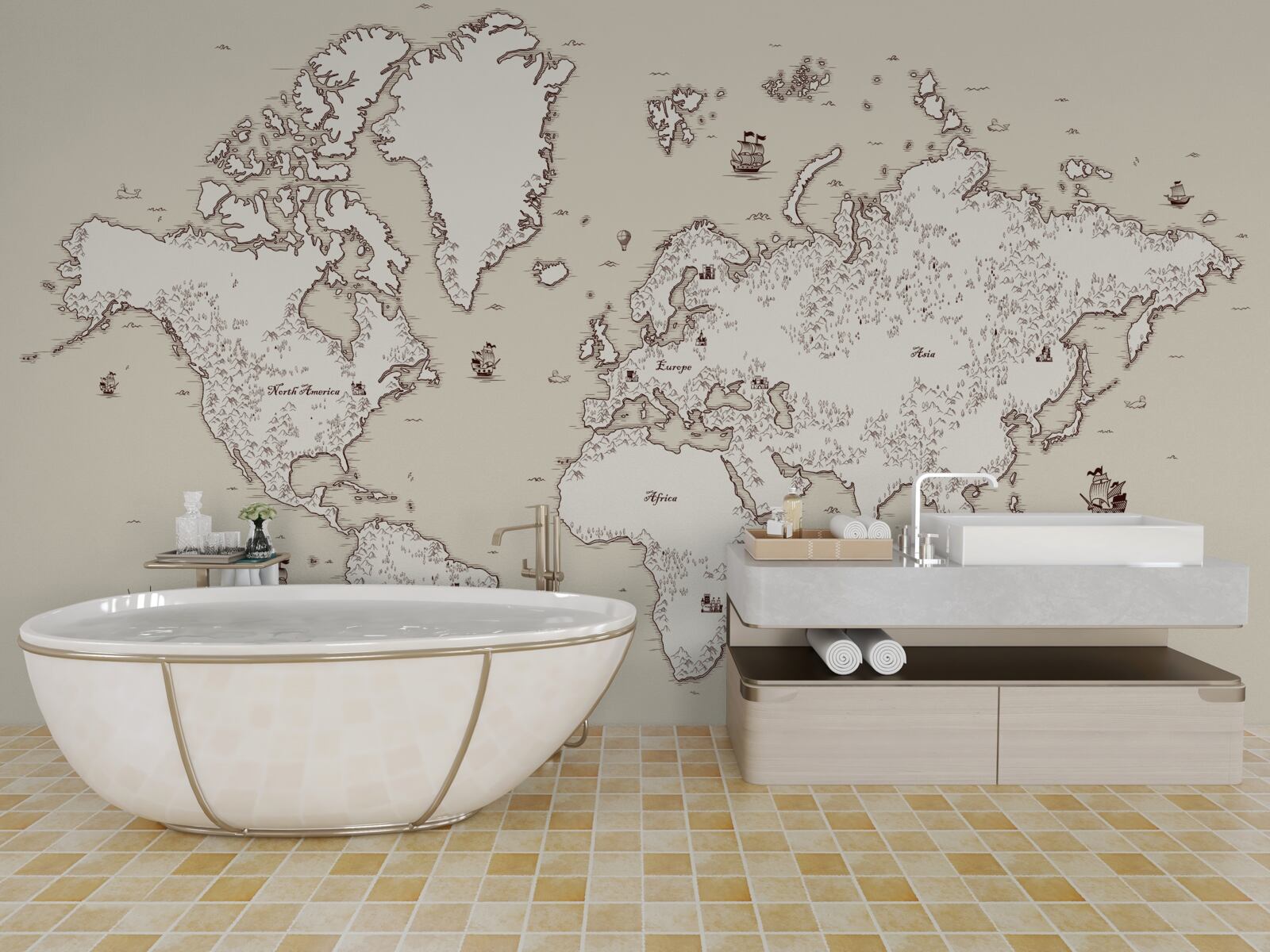 Фотошпалери карта світу без знаків і символів