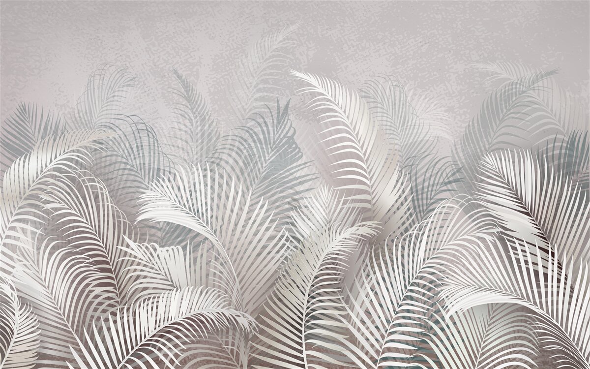 Фотошпалери пальмове листя серед туману