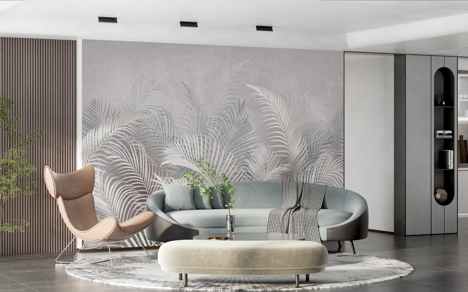 Фотошпалери пальмове листя серед туману