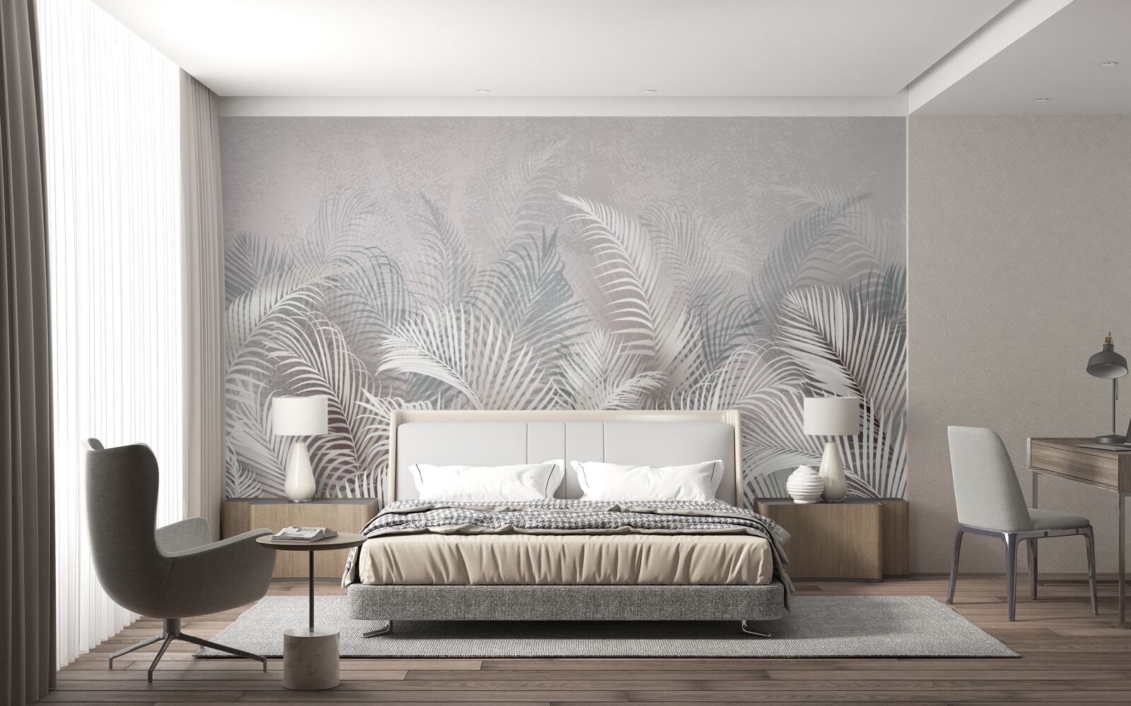 Фотошпалери пальмове листя серед туману