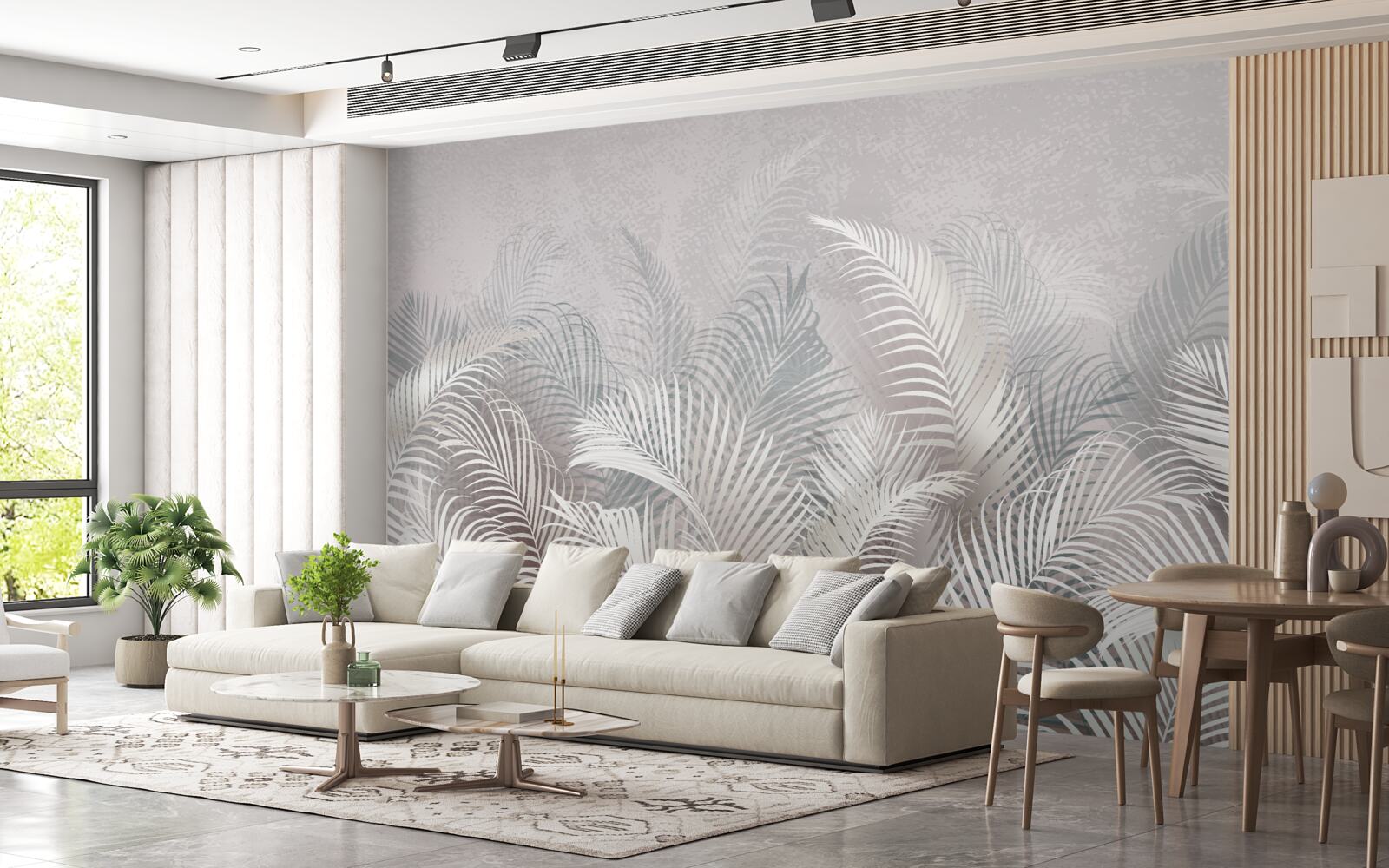 Фотошпалери пальмове листя серед туману