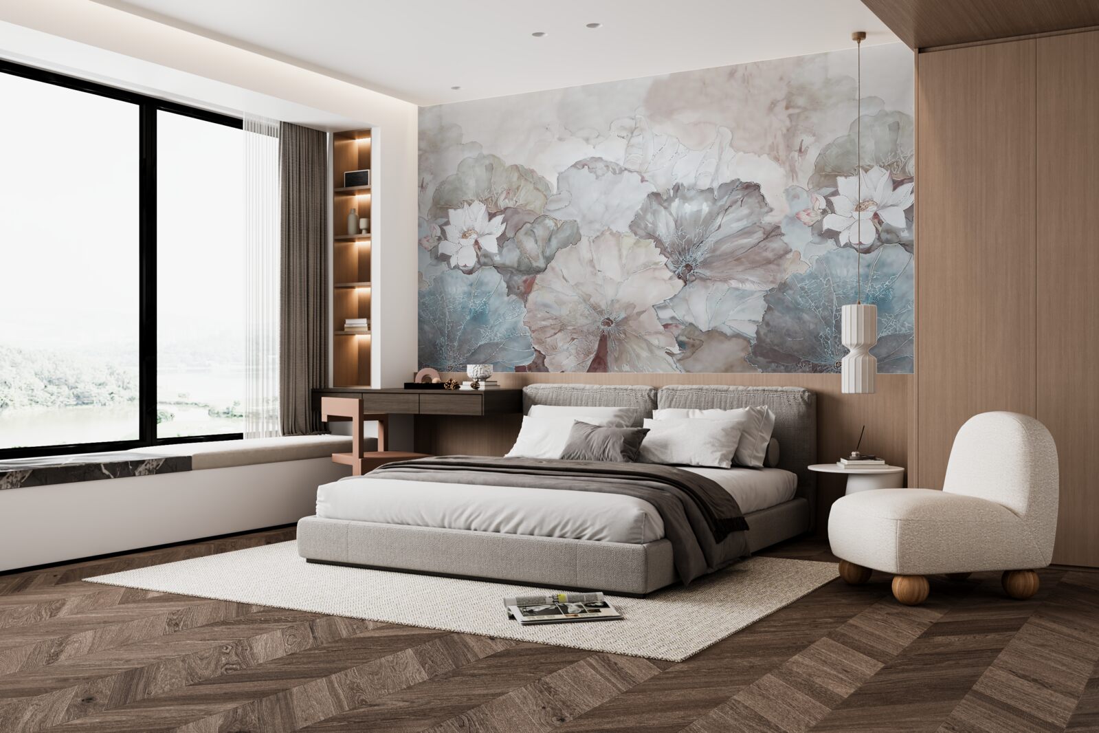 Фотошпалери листя в тропіках під дощем