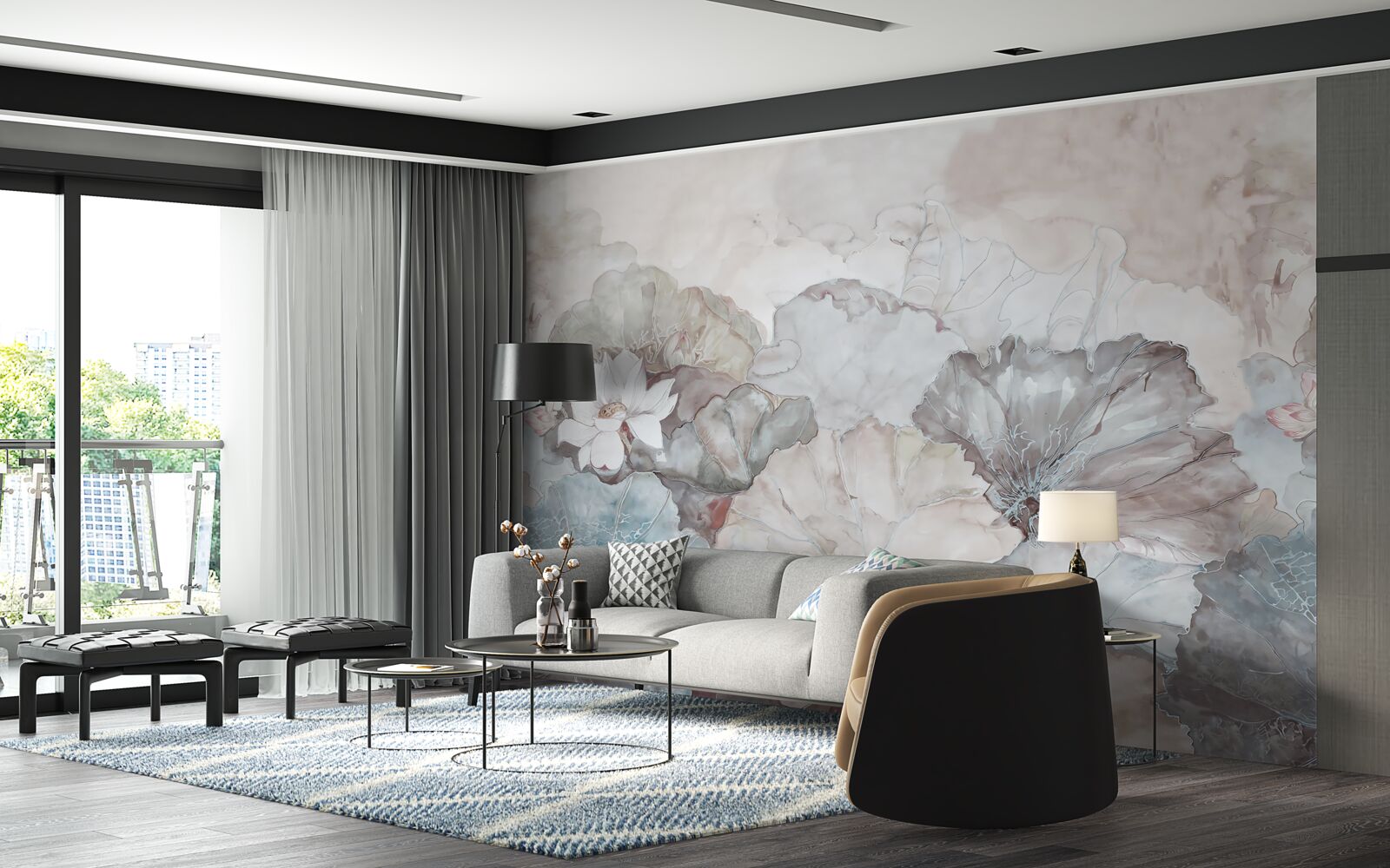 Фотошпалери листя в тропіках під дощем