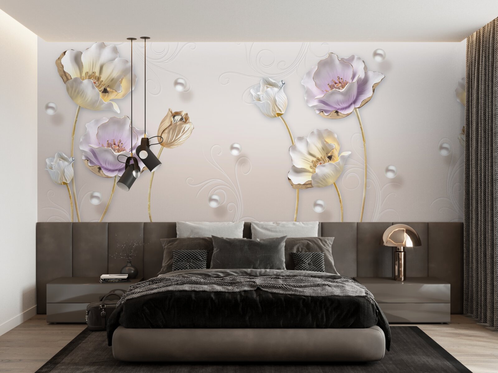 Фотошпалери тонкі бутони на м'якій спинці