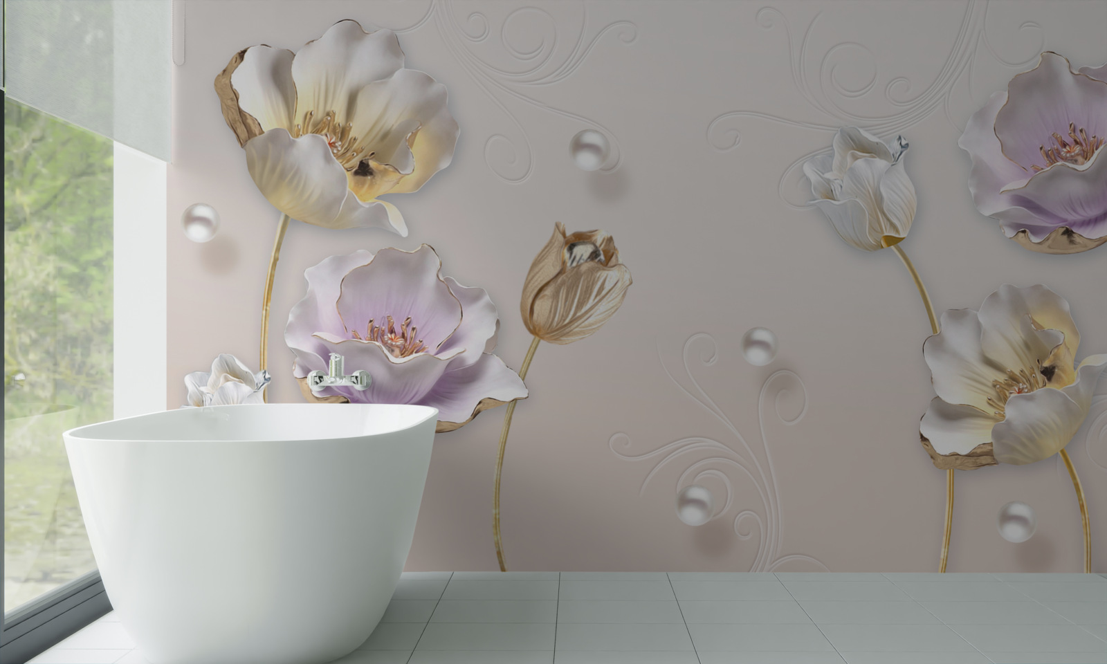 Фотошпалери тонкі бутони на м'якій спинці