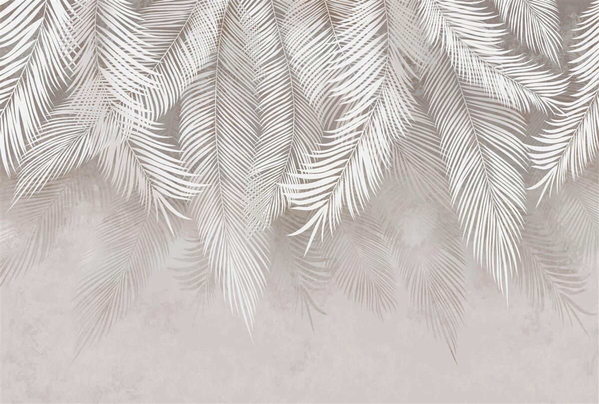 Фотошпалери опадає світло-сіре листя