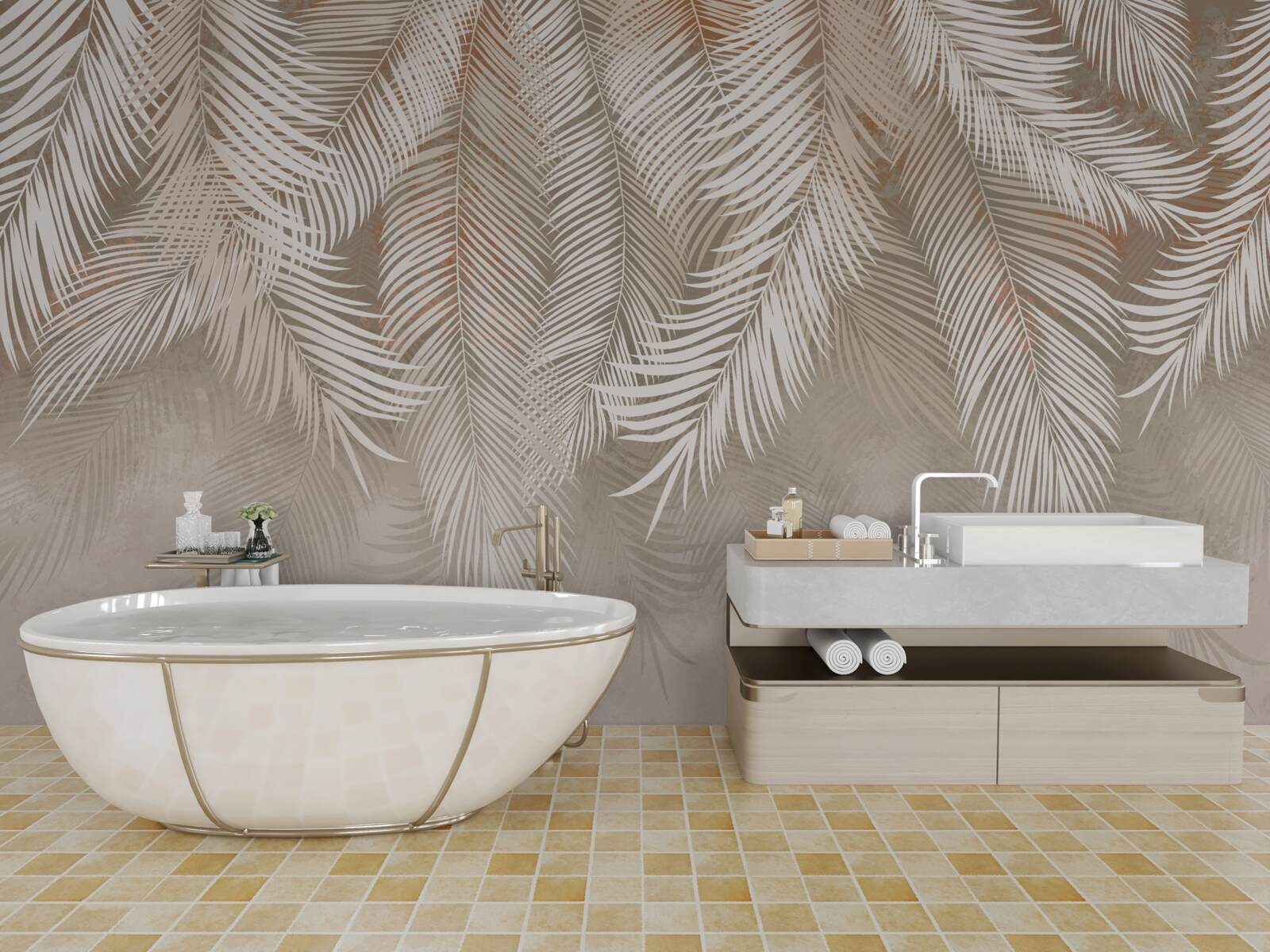 Фотошпалери пальмове листя з тропіків