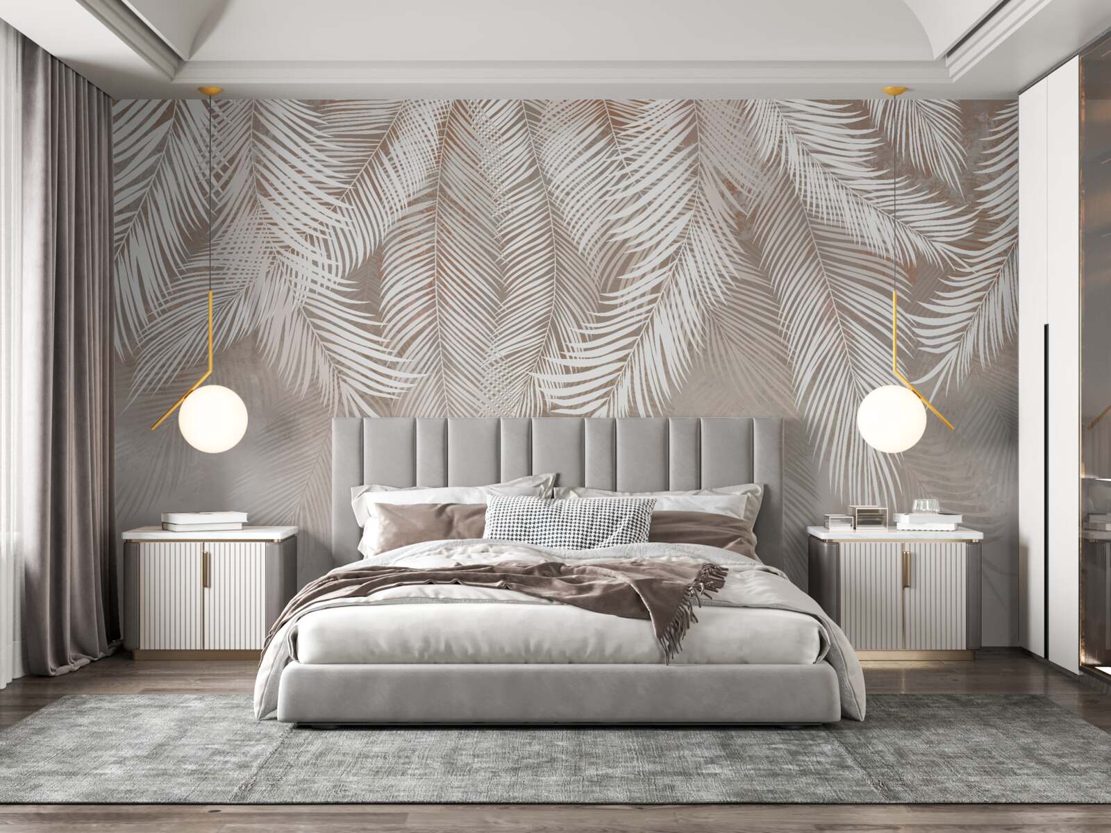 Фотошпалери листя білувате, схоже на пір'я