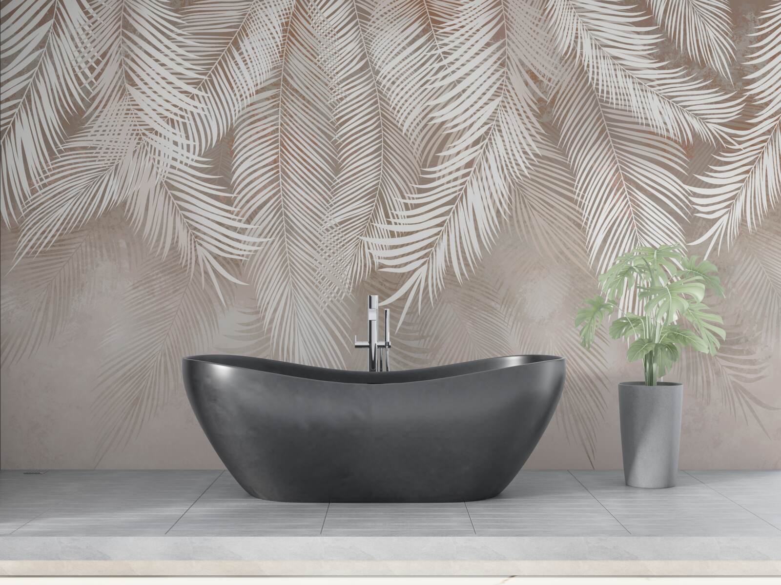 Фотошпалери листя білувате, схоже на пір'я