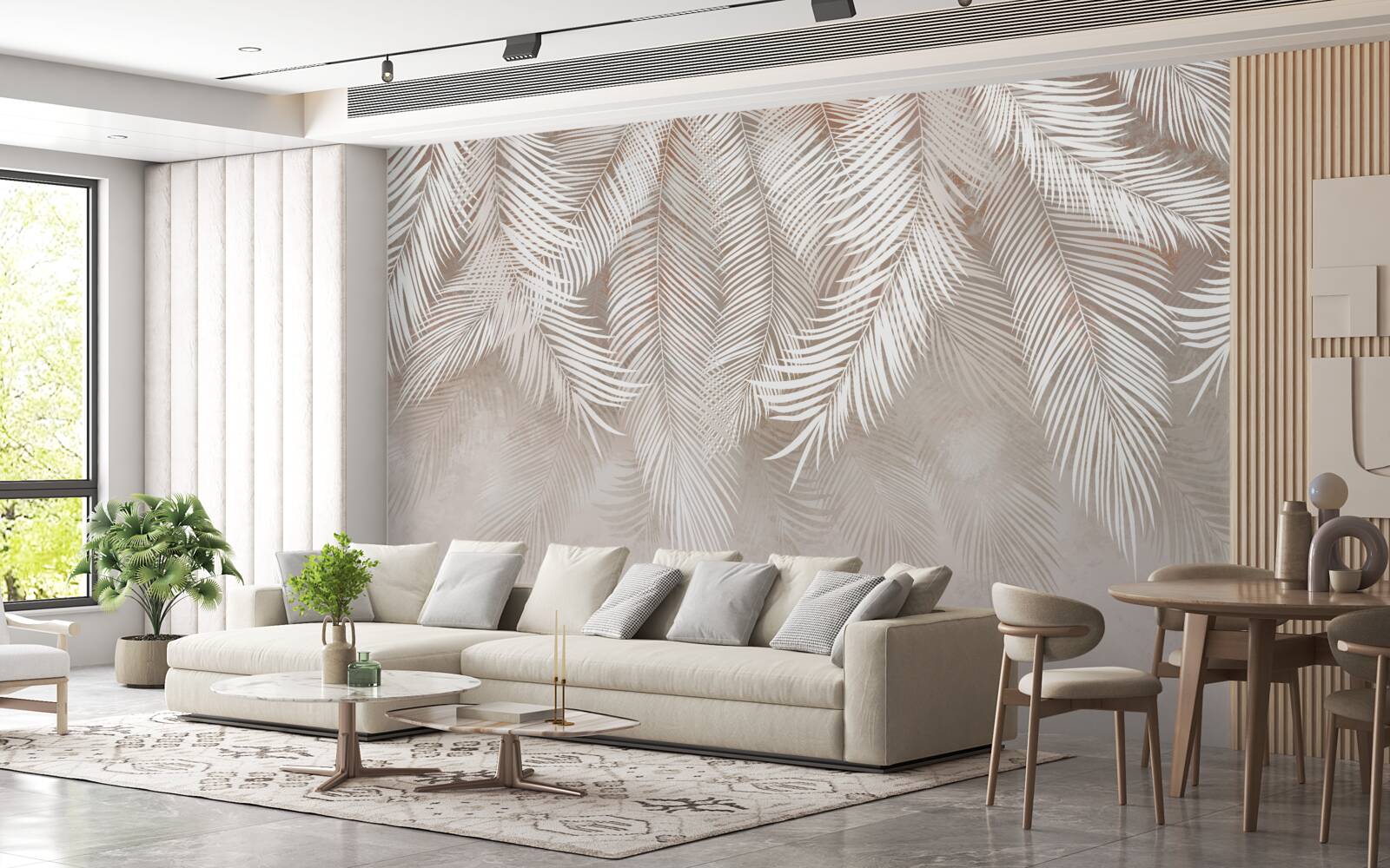 Фотошпалери листя білувате, схоже на пір'я