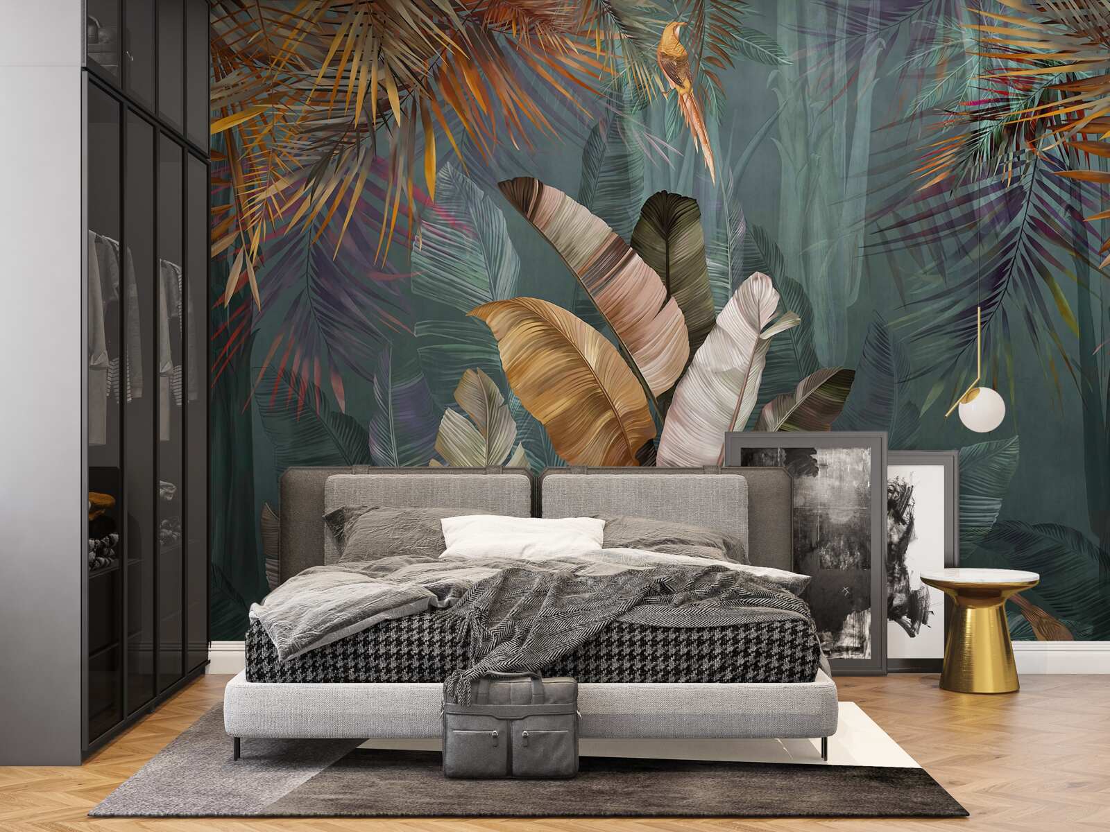 Фотошпалери у тропіках листя важить стільки ж, скільки дрібне пір'я