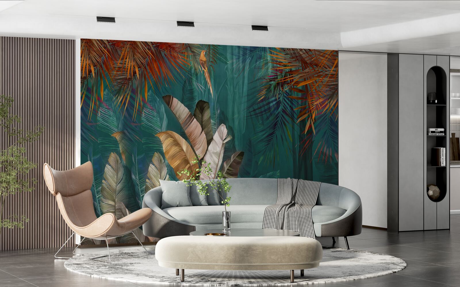 Фотошпалери зелені джунглі забарвлюються в осінні відтінки