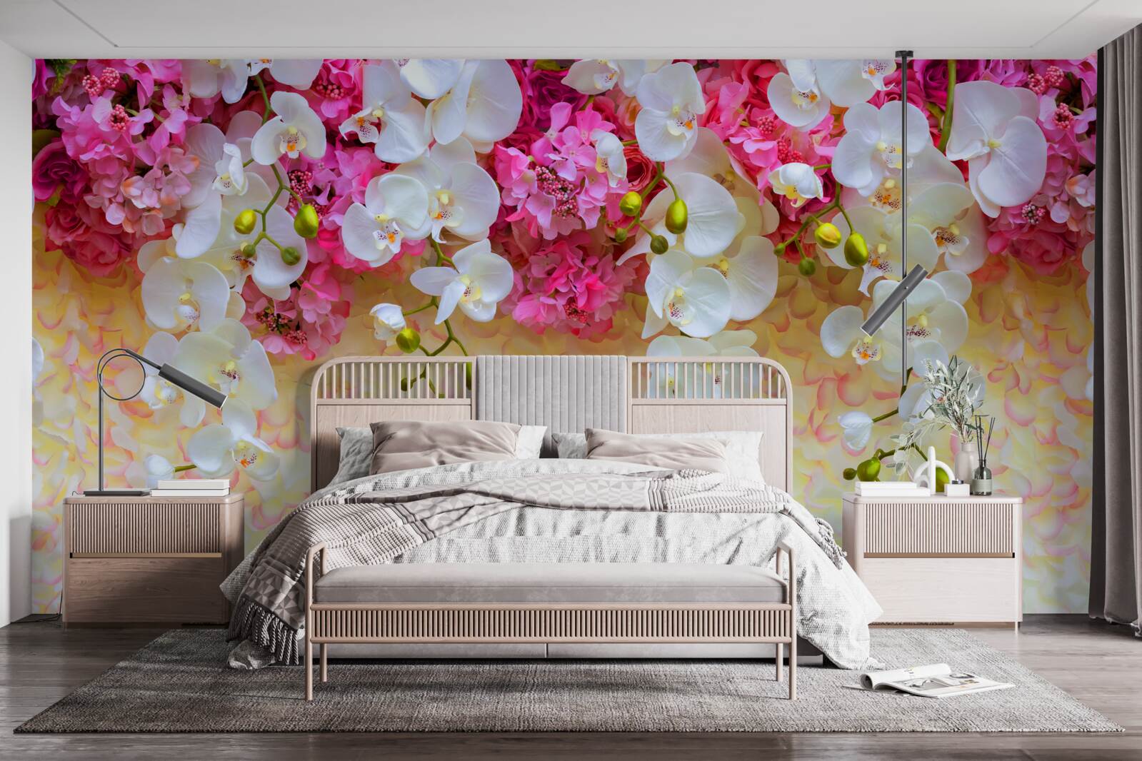 Фотошпалери орхідеї, квітки яких поникли