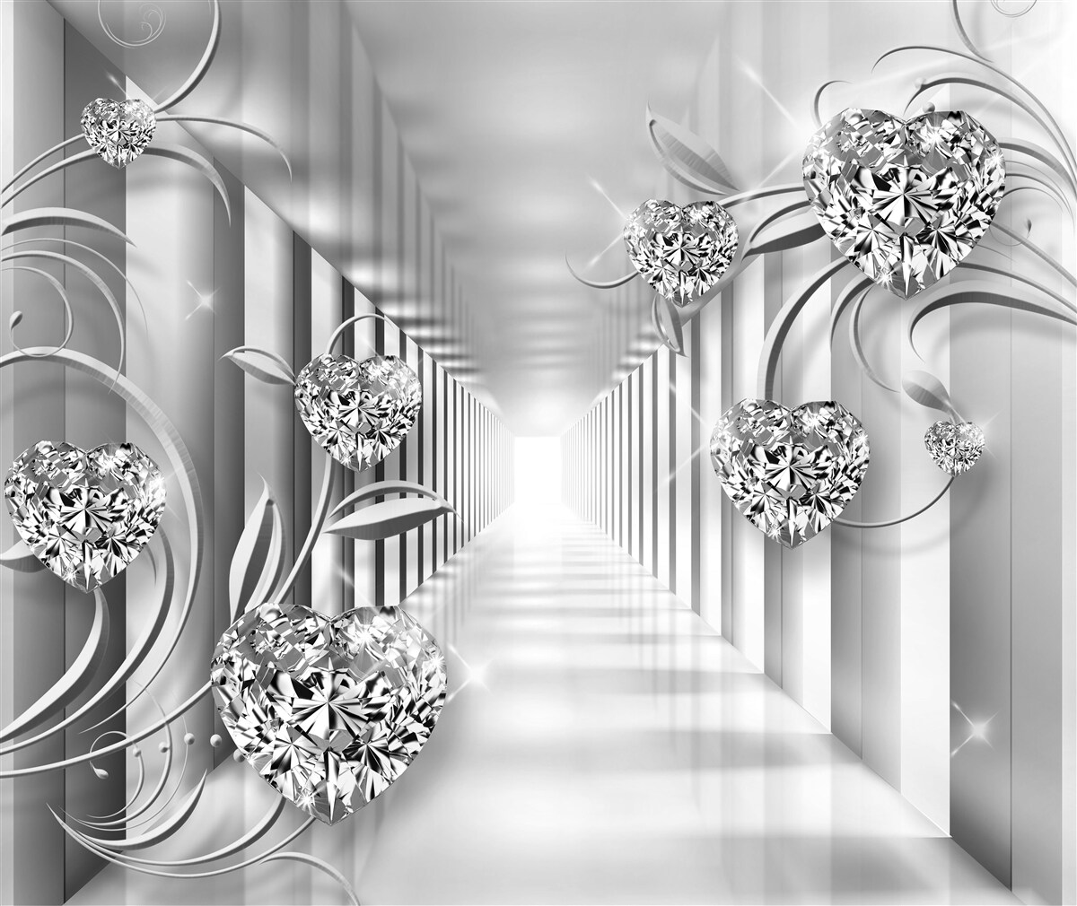 Фотошпалери срібні прикраси та колонада